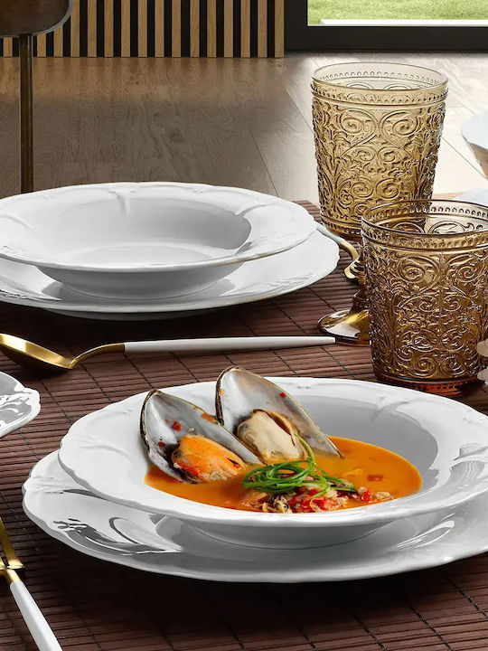Cryspo Trio Kaiser White Porcelain Dinnerware Set 72pcs