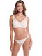 Miss Rosy Spitzen Unterwäsche-Set für Damen BH mit Zeichenfolge Weiß