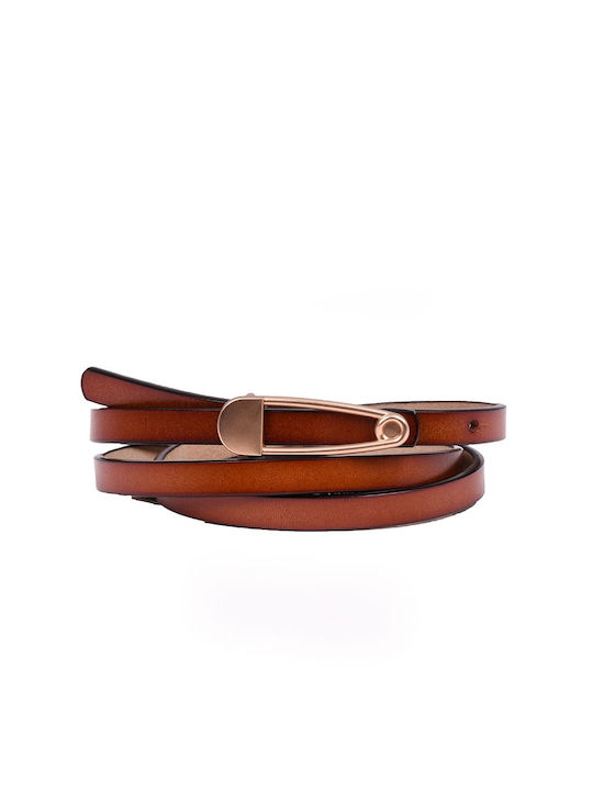 Women's thin leather belt Brown