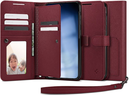 Spigen Wallet S Plus Piele artificială Burgundy (Galaxy S23+)