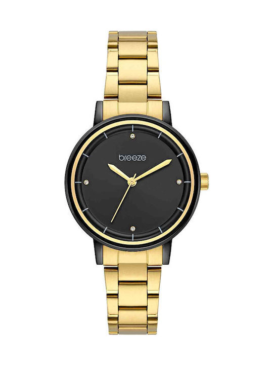 Breeze Mystique Women's Watch Chronograph with Gold Metal Bracelet