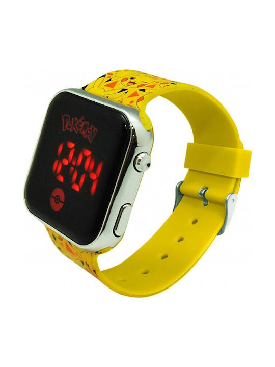 Kids Licensing Ceas digital pentru copii Pokémon cu curea din cauciuc/plastic Galben