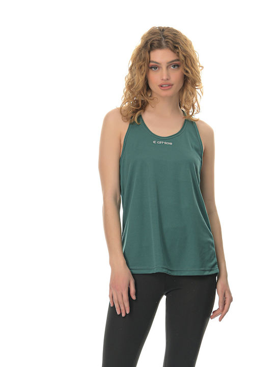 Athlos Sport Bluza Sport de Damă Fără mâneci Verde