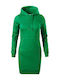 Mini Sportliches Damenkleid Langärmelig mit Kapuze Grün