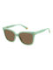 Polaroid Women's Sunglasses with Green Plastic Frame and Brown Polarized Lens PLD6192/S 1ED/SP