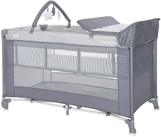 Lorelli Torino Plus Playpen 2 Levels with Changing Table & Mattress Gray 127x68cm