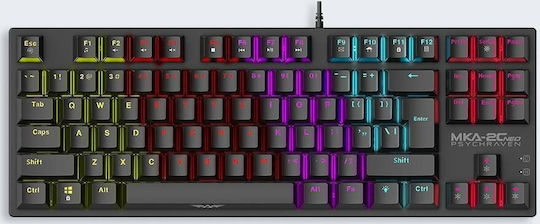 MKA-2C Neo Gaming Mechanical Keyboard Tenkeyless with Custom Red switches and RGB lighting (English US)