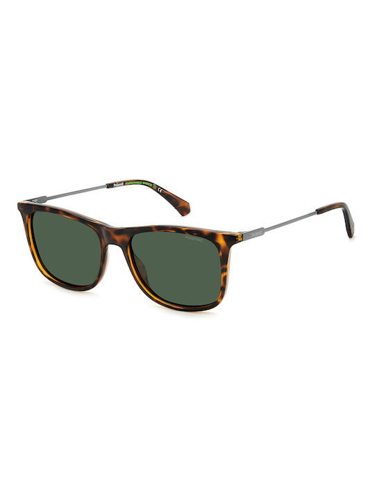 Polaroid Men's Sunglasses with Brown Tartaruga Frame and Green Polarized Lens PLD4145/S/X 086/UC