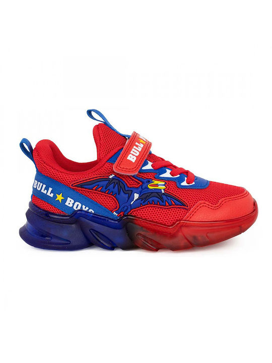 Bull Boys Kids Sneakers with Lights Red