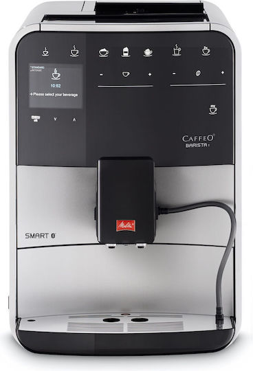 Melitta Barista T Smart F831-101 Automatic Espresso Coffee Machine 1450W Pressure 15bar for Cappuccino with Grinder Silver F831-101