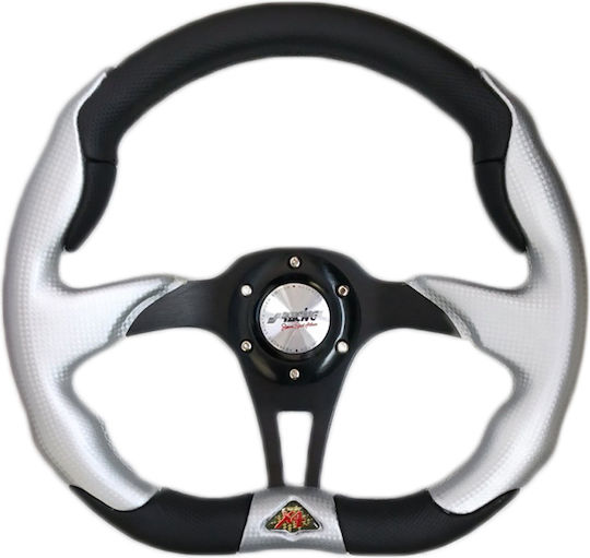Simoni Racing Τιμόνι Αυτοκινήτου Χ5 Τριάκτινο Μαύρο/Ασημί