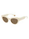 Polaroid Women's Sunglasses with White Plastic Frame and Brown Polarized Lens PLD6199/S/X SZJ/SP