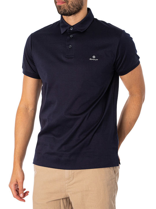 Gant Ανδρικό T-shirt Polo Navy Μπλε