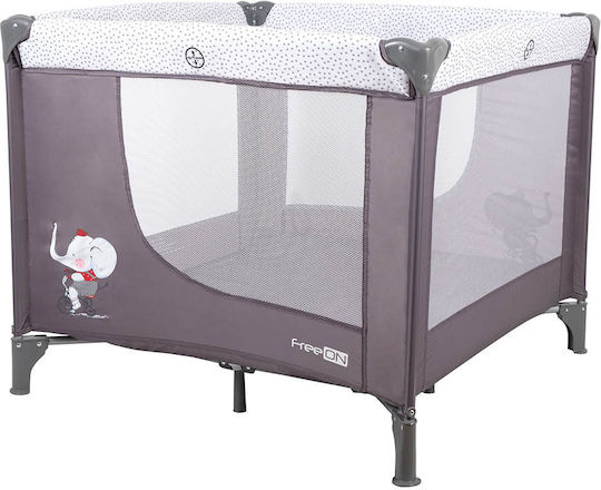 FreeOn Elephant Кошара за игра с Матрак Сив 93x93см