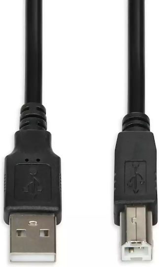 iBox USB 2.0 Cable USB-A male - USB-B male Μαύρο 1.8m (IKU2D18)