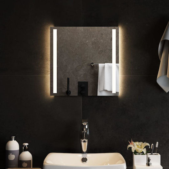 vidaXL Τετράγωνος Καθρέπτης Μπάνιου Led 40x40cm Διάφανος