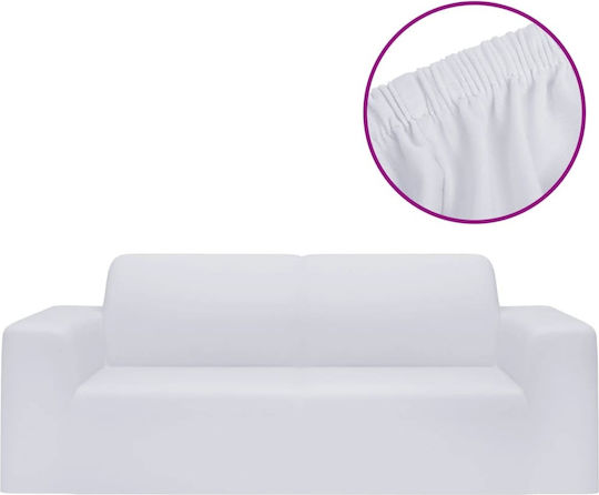 vidaXL Elastic Cover for Two Seater Sofa White 1pcs 332949