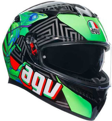 AGV K3 MPLK Kamaleon Black/Red/Green Motorradhelm Volles Gesicht ECE 22.06 1500gr