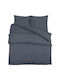 vidaXL Duvet Cover Set Double with 2 Pillowcases 200x200 Charcoal