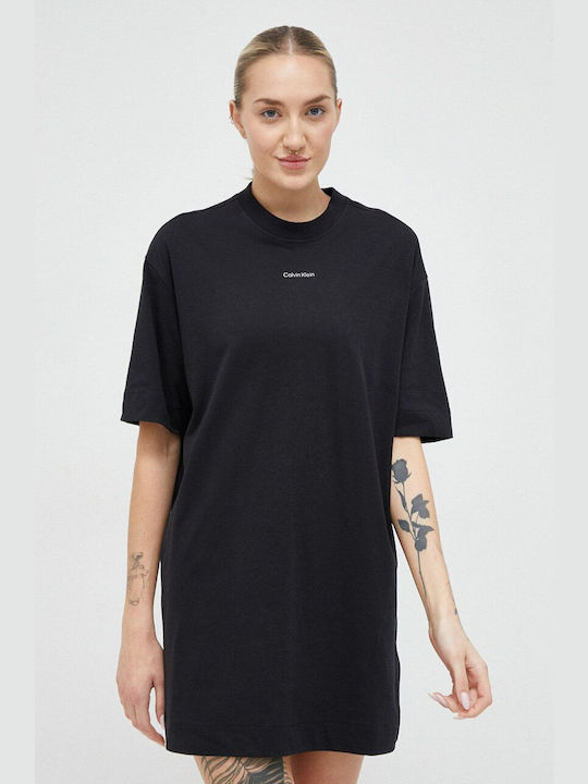 Calvin Klein Καλοκαιρινό Mini T-shirt Φόρεμα Μαύρο