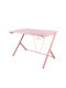 Γραφείο Gaming Ξύλινο Ροζ με Μεταλλικά Πόδια 116x75x75εκ.