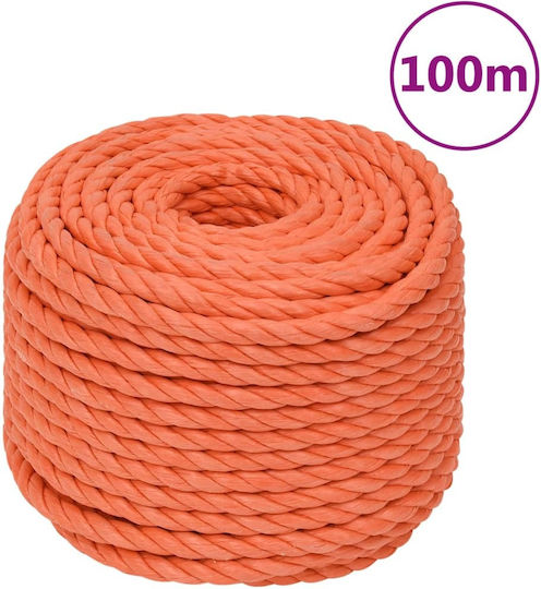 vidaXL Σχοινί Διαμέτρου 24mm με Μήκος 100m Μπλε Σχοινί Εργασίας Πορτοκαλί 24χιλ. 100μ. από Πολυπροπυλένιο