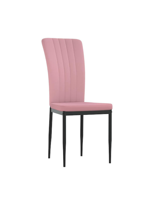 Dining Room Velvet Chair Pink 42x57.5x95cm 2pcs