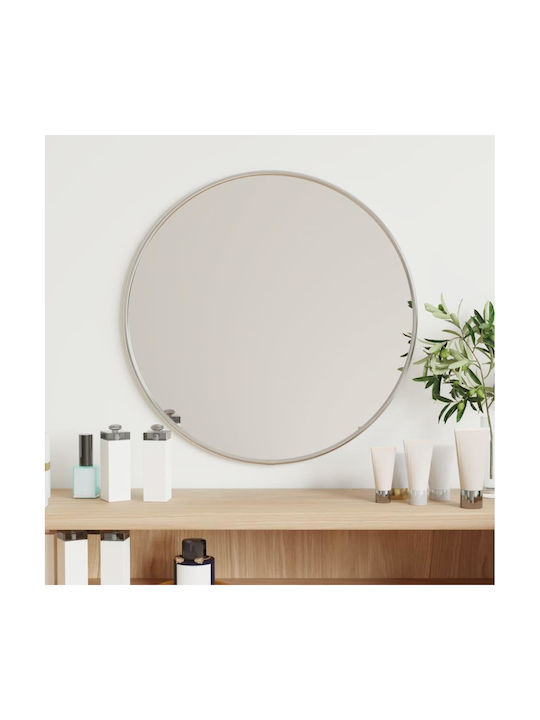 vidaXL Wall Mirror with Silver Frame Diameter 40cm 1pcs