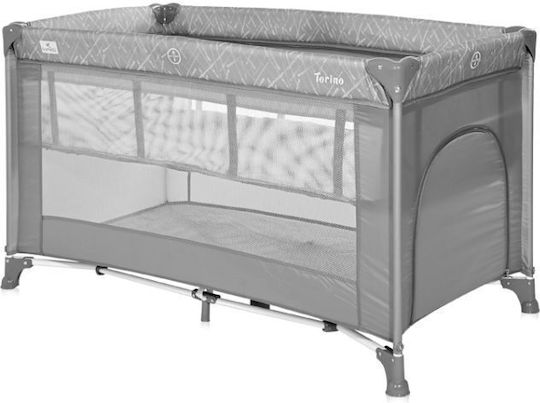 Lorelli Torino Παρκοκρέβατο 2 Επιπέδων με Στρώμα Γκρι 127x68cm