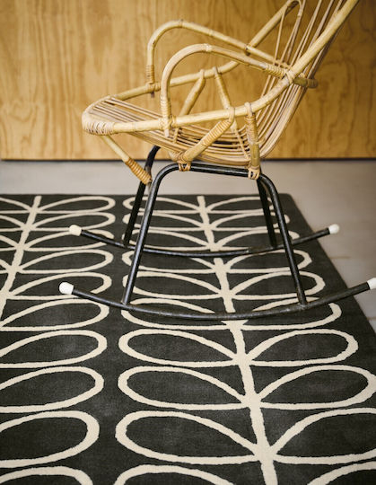 Orla Kiely Linear Stem Slate Handgefertigt Teppich Rechteckig Wolle 060505 Slate