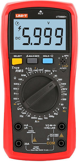 Uni-T Ψηφιακό Πολύμετρο True RMS με Μέτρηση AC / DC / Αντίστασης UT890D+