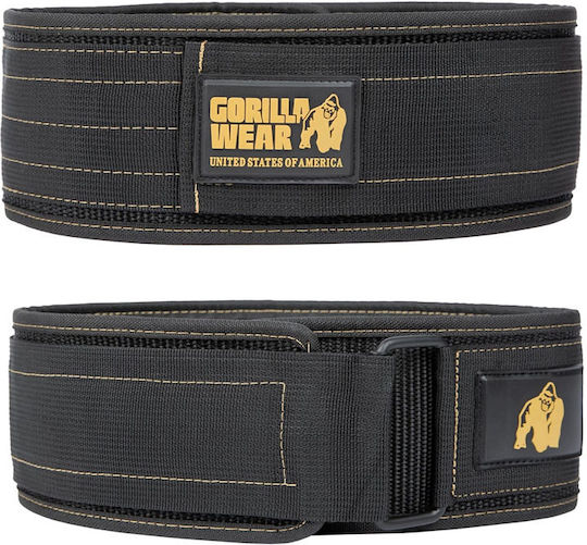 Gorilla Wear Weightlifting Belt Black/Gold 4"