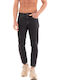 Frank Men's Cropped Jeans Pants with Loose Tapered Fit Black
