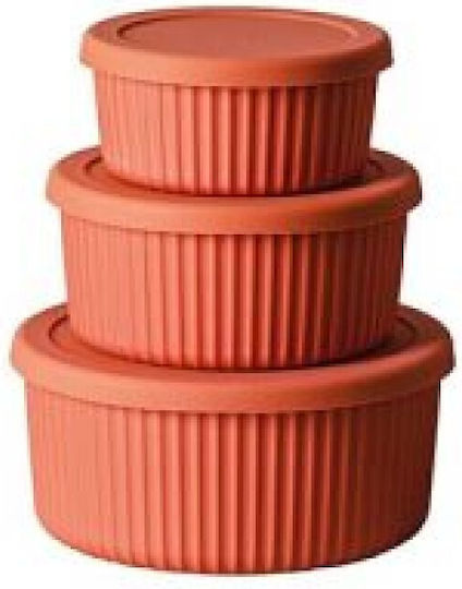 Chic Mic Set Kunststoff Mittagsboxen Terracotta 7cm 3 Stück