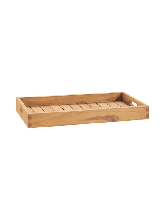 vidaXL Holz Rechteckig Serviertablett mit Griffen in Braun Farbe 60x35x7cm 315456 1Stück
