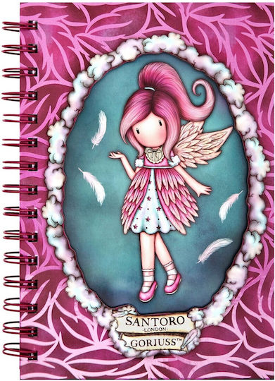 Santoro Dancing on Air Notebook Spiral 100 Sheets Ruled Purple