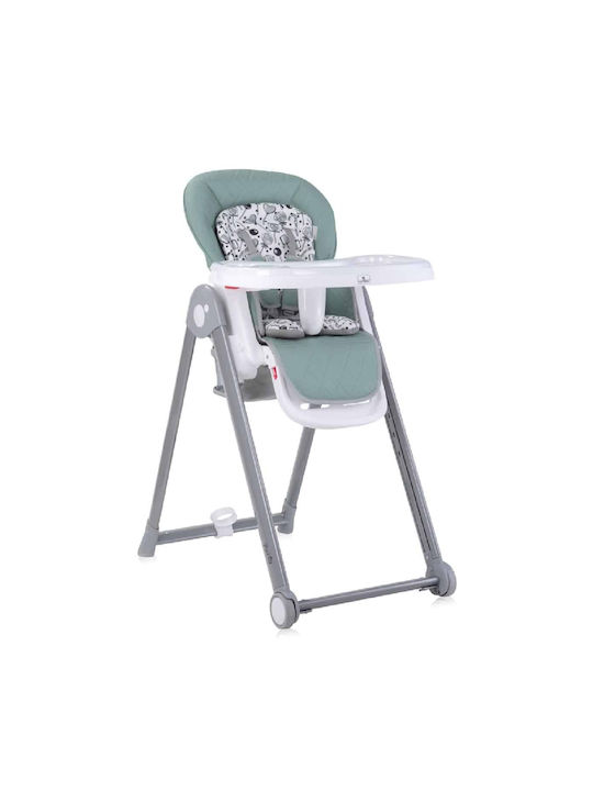 Lorelli Party Foldable Baby Highchair with Metal Frame & Leather Seat Iceberg Green