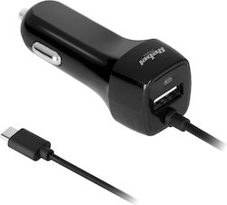 Rebel Car Charger with Port 1xUSB-A and Cable Type-C