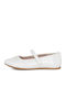 Kids Ballerinas with Hoop & Loop Closure White