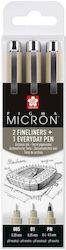 Sakura Pigma Micron Μαρκαδόροι Σχεδίου Μαύροι Σ...