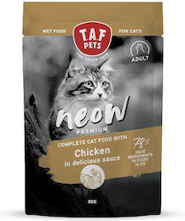 T.A.F. Pets Neow Premium Hrana umeda pentru pisici adulte in Pungă cu Pui 80gr 1buc