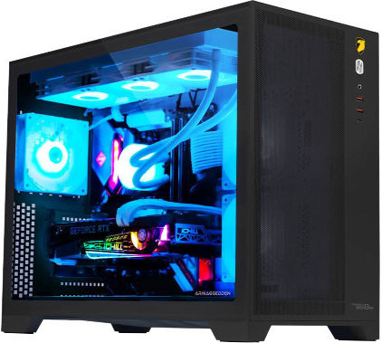 Armaggeddon Tessaraxx Apex 13 Air Gaming Midi-Turm Computergehäuse mit Seitenfenster und RGB-Beleuchtung Schwarz