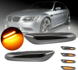 Πλαϊνά Φλας Φτερού Led Dynamic Φιμέ Για Bmw 1 E81 / E82 / E87 / E88 / 3 E90 / E91 / E92 / E93 / X1 E84 / X3 E83 / 2 Τεμάχια