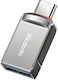 Mcdodo Μετατροπέας USB-C male σε USB-A female Γκρι 1τμχ OT-8730