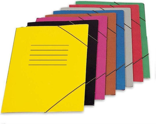 Uni Pap Folder Prespan with Rubber Band and Ears for Paper A4 Yellow