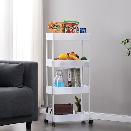Factory XYX-202A Rafturi de baie Raft Baie Plastic cu 4 Rafturi 40x12.5x80cm Albă Factory XYX-202A Rafturi de baie Raft Baie Plastic cu 4 Rafturi 40x12.5x80cm Albă