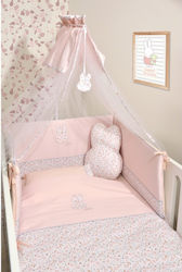 Miffy Baby Crib Bedding Set Des.71 8pcs Pink BO-