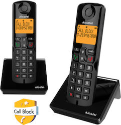 Alcatel S280 EWE DUO Ασύρματο Τηλέφωνο Duo με Aνοιχτή Aκρόαση Μαύρο