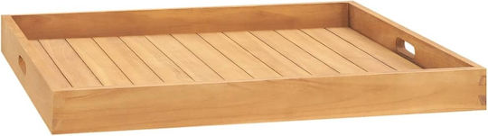 vidaXL Holz Rechteckig Serviertablett mit Griffen in Braun Farbe 70x70x7cm 315459 1Stück