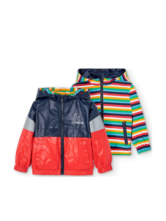 Kids' Casual Jacket Short Double Sided with Hood Multicolour